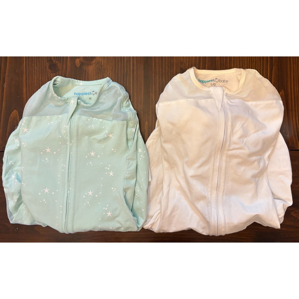 Happiest Baby Sleepea Medium Large Organic Cotton Swaddle, Lot Of 2